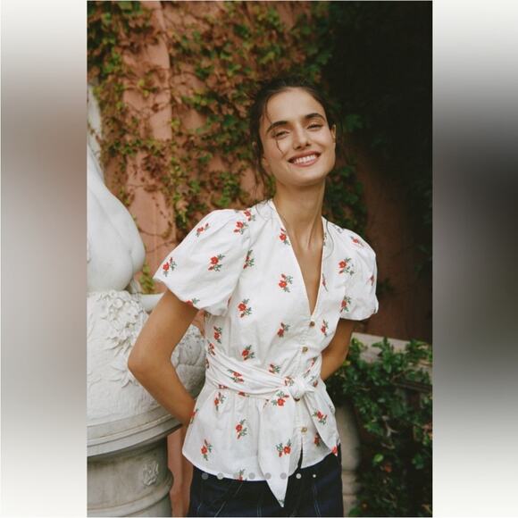 Anthro Maeve Rosalie Embroidered Top - Picture 2 of 8